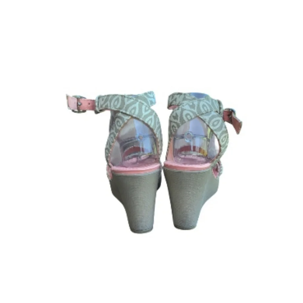 Crocs Leigh Wedge Platform Wedge Stucco Tumbleweed Peach Tan Sandal Shoe Women 9 - Picture 6 of 8